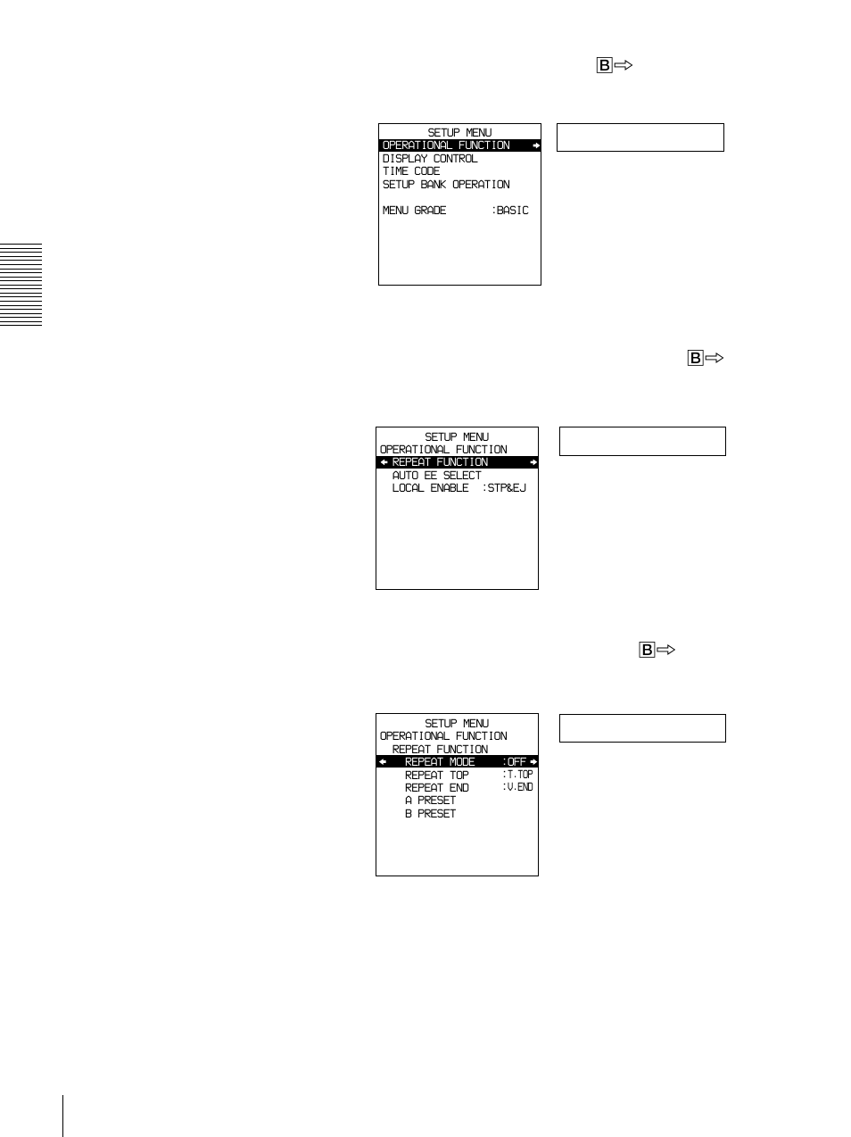 Operational, Rep func, Repeat md | Sony DSR-1800 User Manual | Page 36 / 116