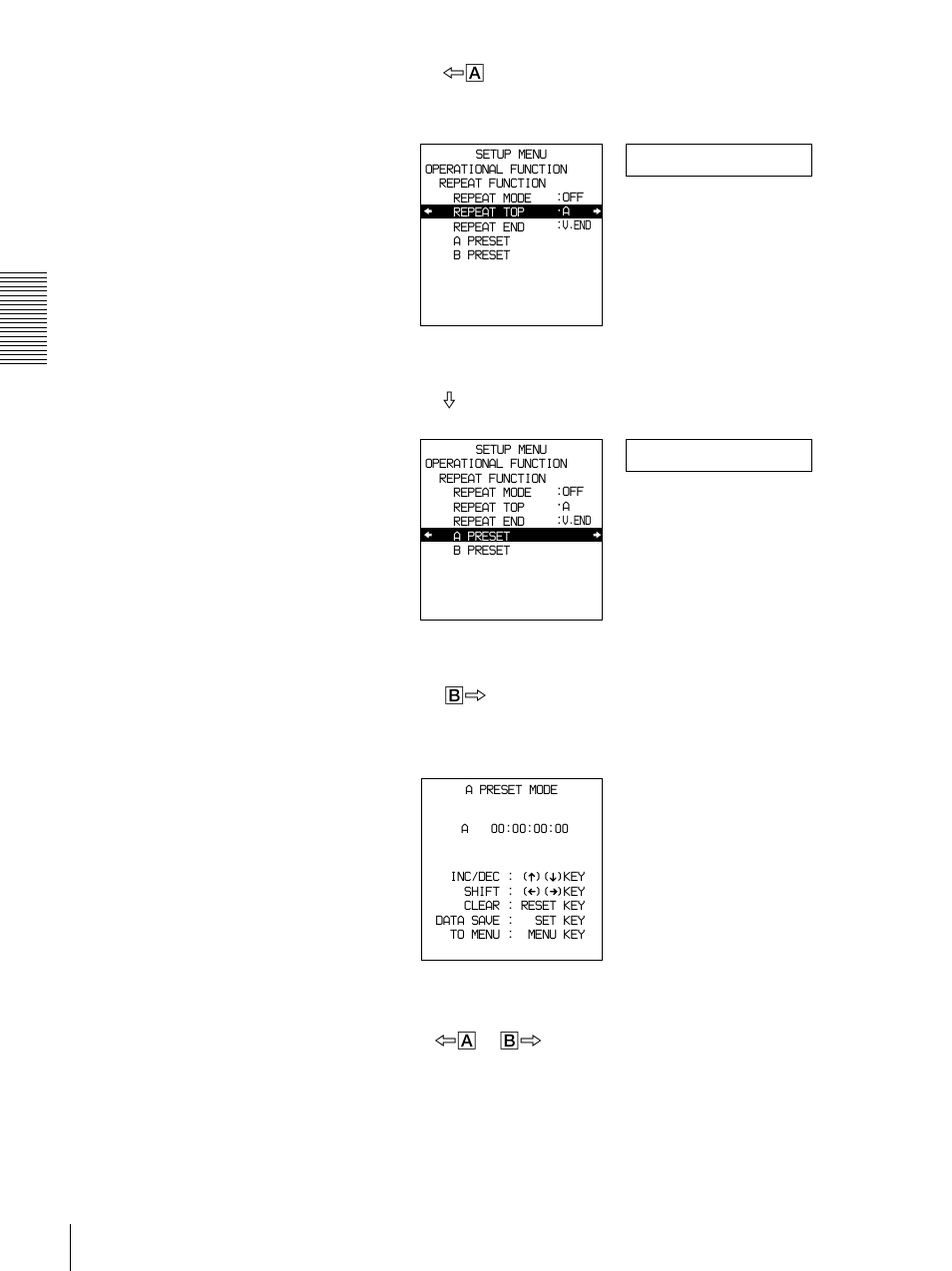 Rep top, A preset | Sony DSR-1800 User Manual | Page 38 / 116