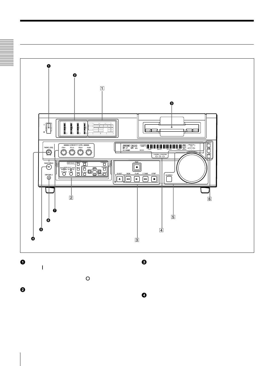 Location and function of parts, Front panel | Sony DSR-1800 User Manual | Page 8 / 116