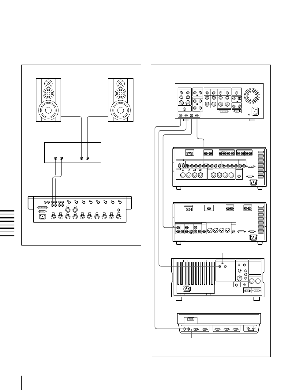 Audio monitor system connections, Reference video signal connection | Sony DSR-1800 User Manual | Page 82 / 116