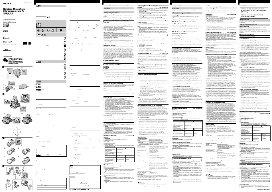 Sony ECM HW1 User Manual | 2 pages