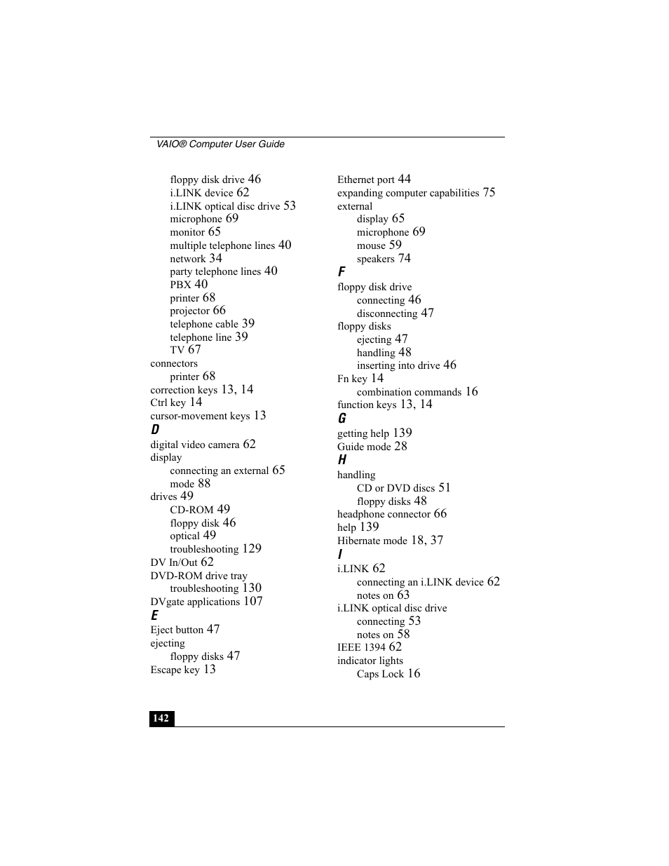 Sony VAIO Viao PictureBook Computer User Manual | Page 142 / 146