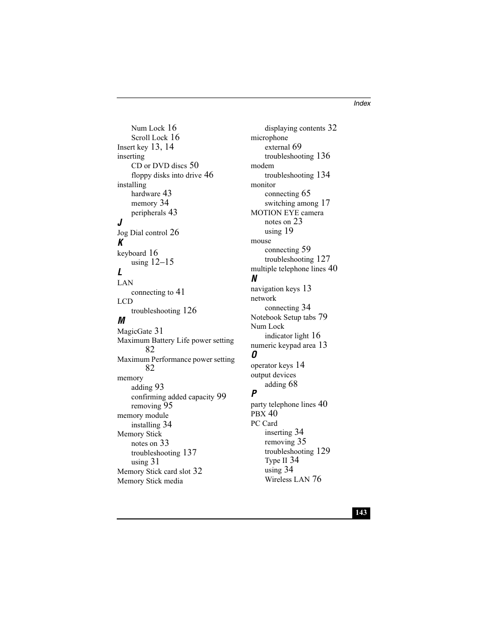 Sony VAIO Viao PictureBook Computer User Manual | Page 143 / 146