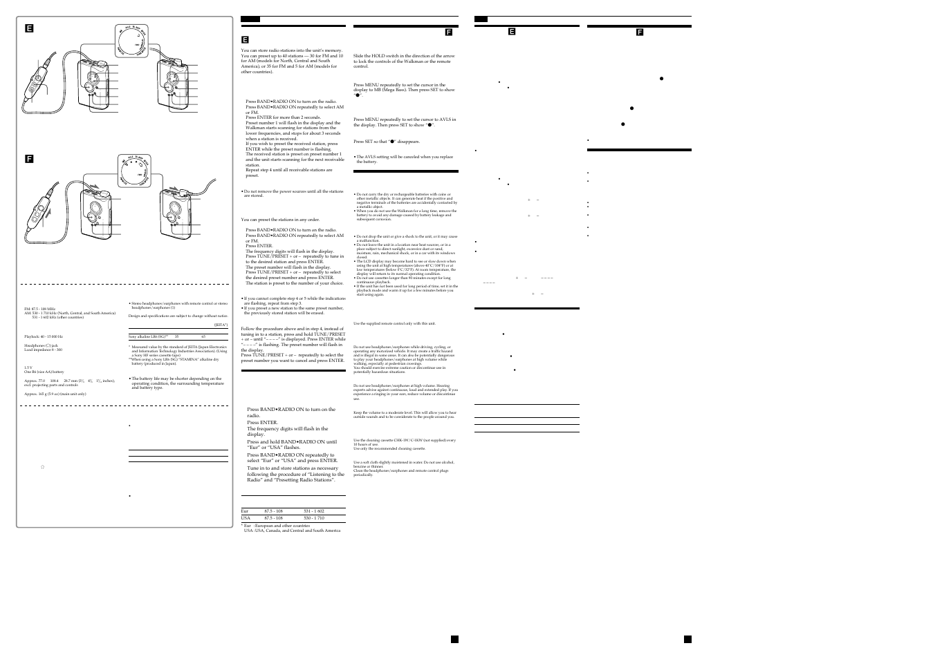 Sony WM-FX521 User Manual | Page 2 / 2