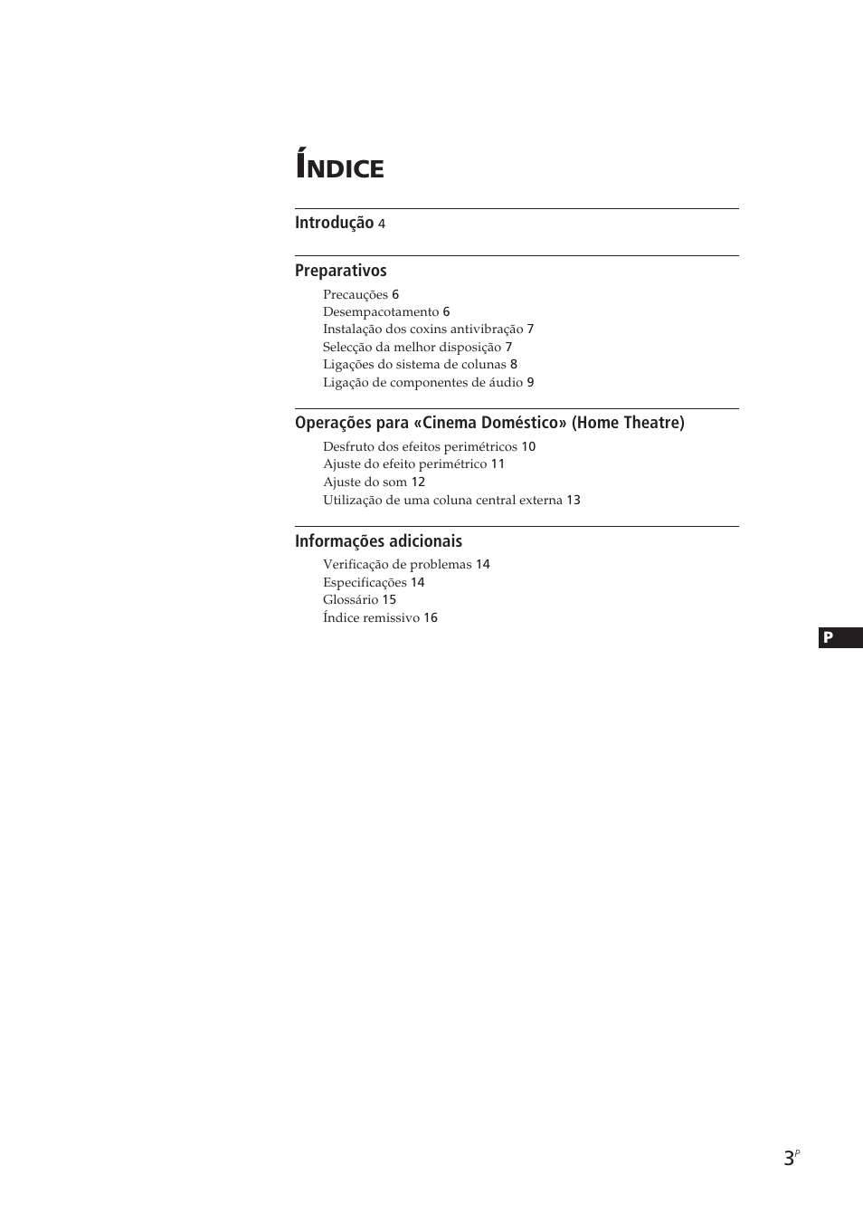 Ndice | Sony SA-VA10 User Manual | Page 49 / 123