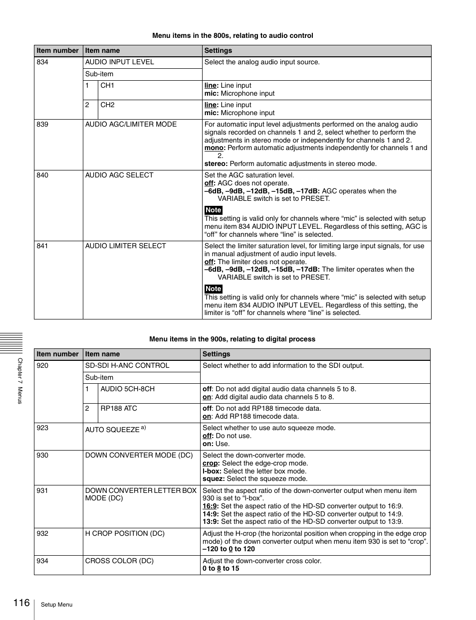 Sony XDCAM HD PDW-HD1500 User Manual | Page 116 / 158