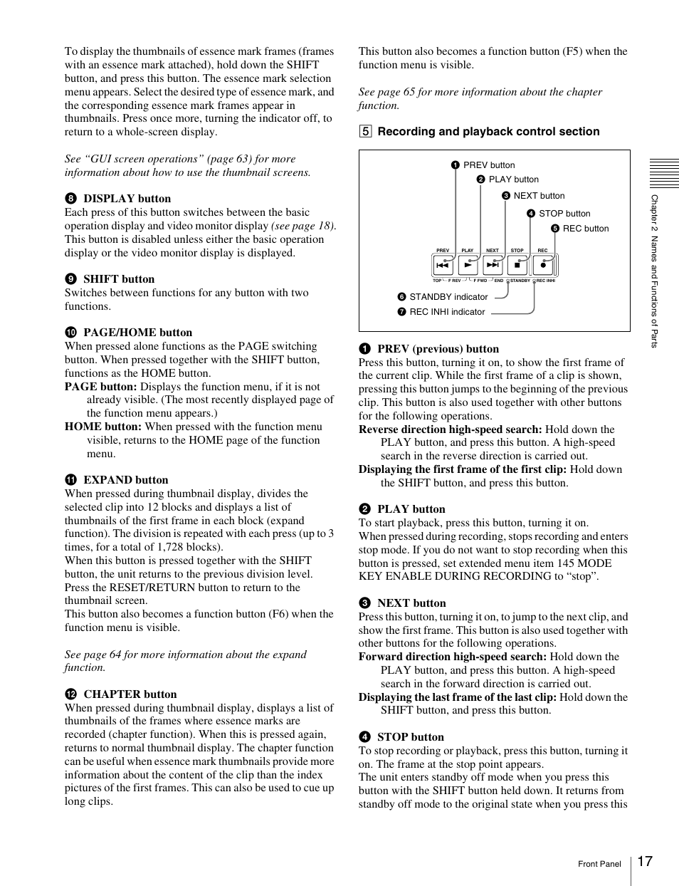 Sony XDCAM HD PDW-HD1500 User Manual | Page 17 / 158