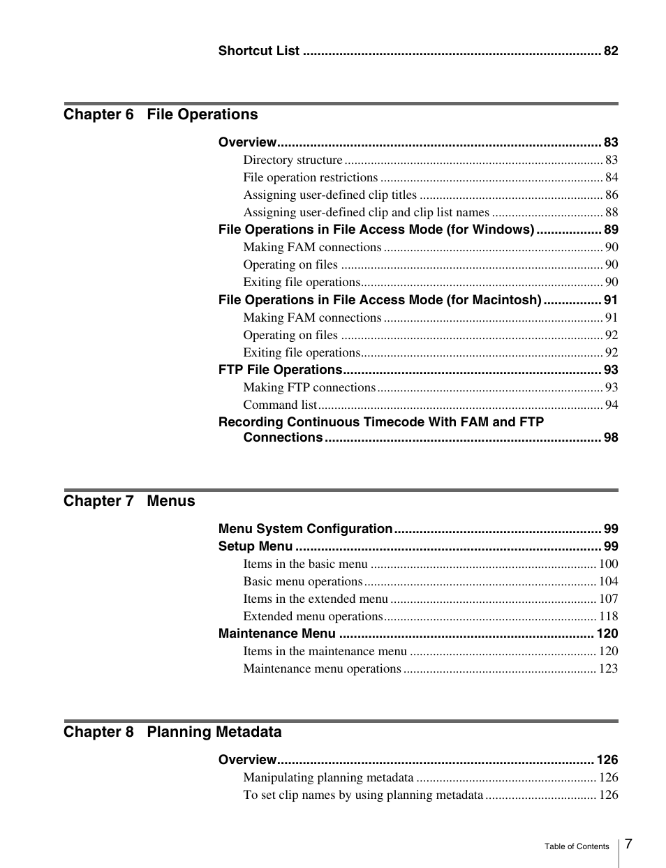 Sony XDCAM HD PDW-HD1500 User Manual | Page 7 / 158