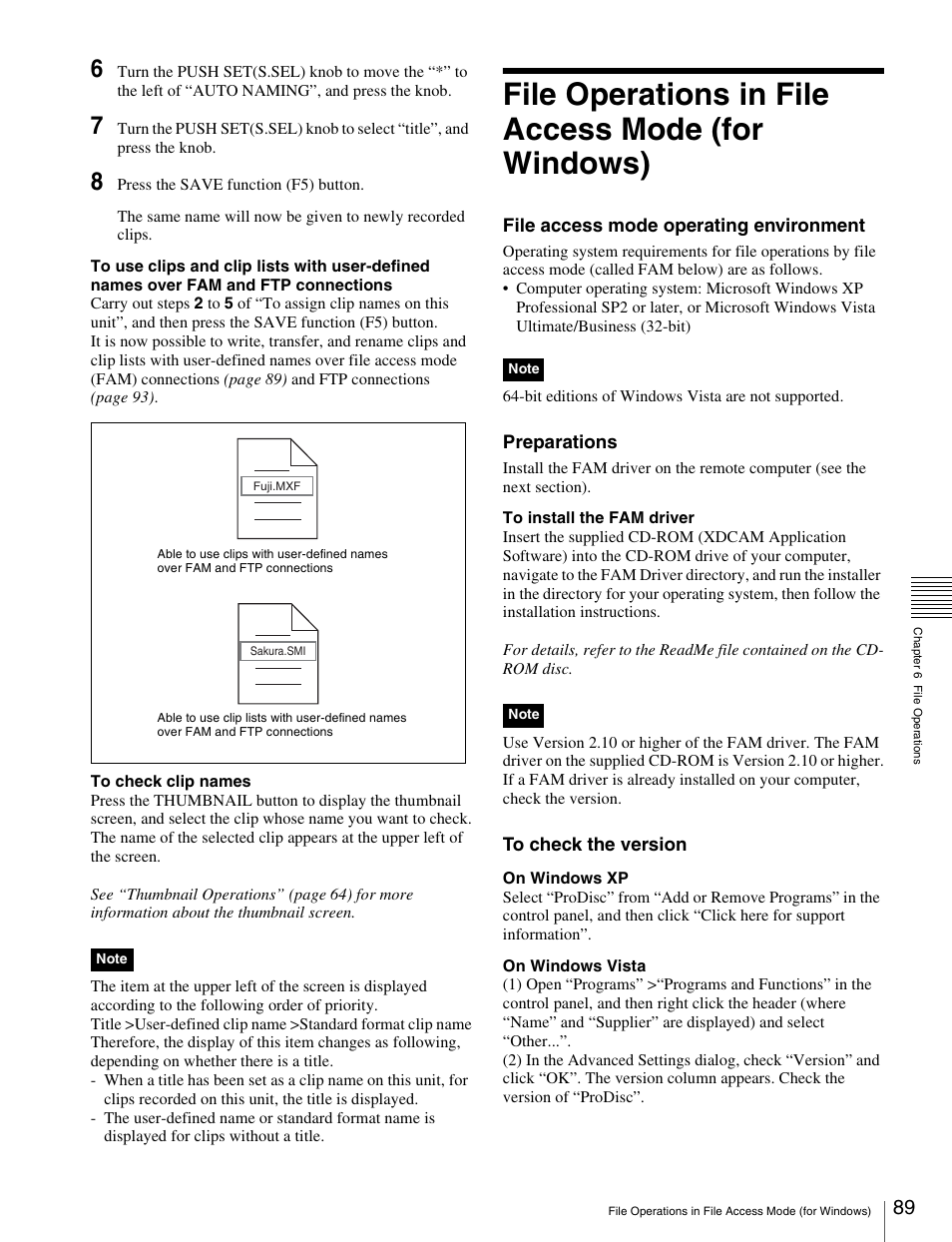 File operations in file access mode (for windows) | Sony XDCAM HD PDW-HD1500 User Manual | Page 89 / 158