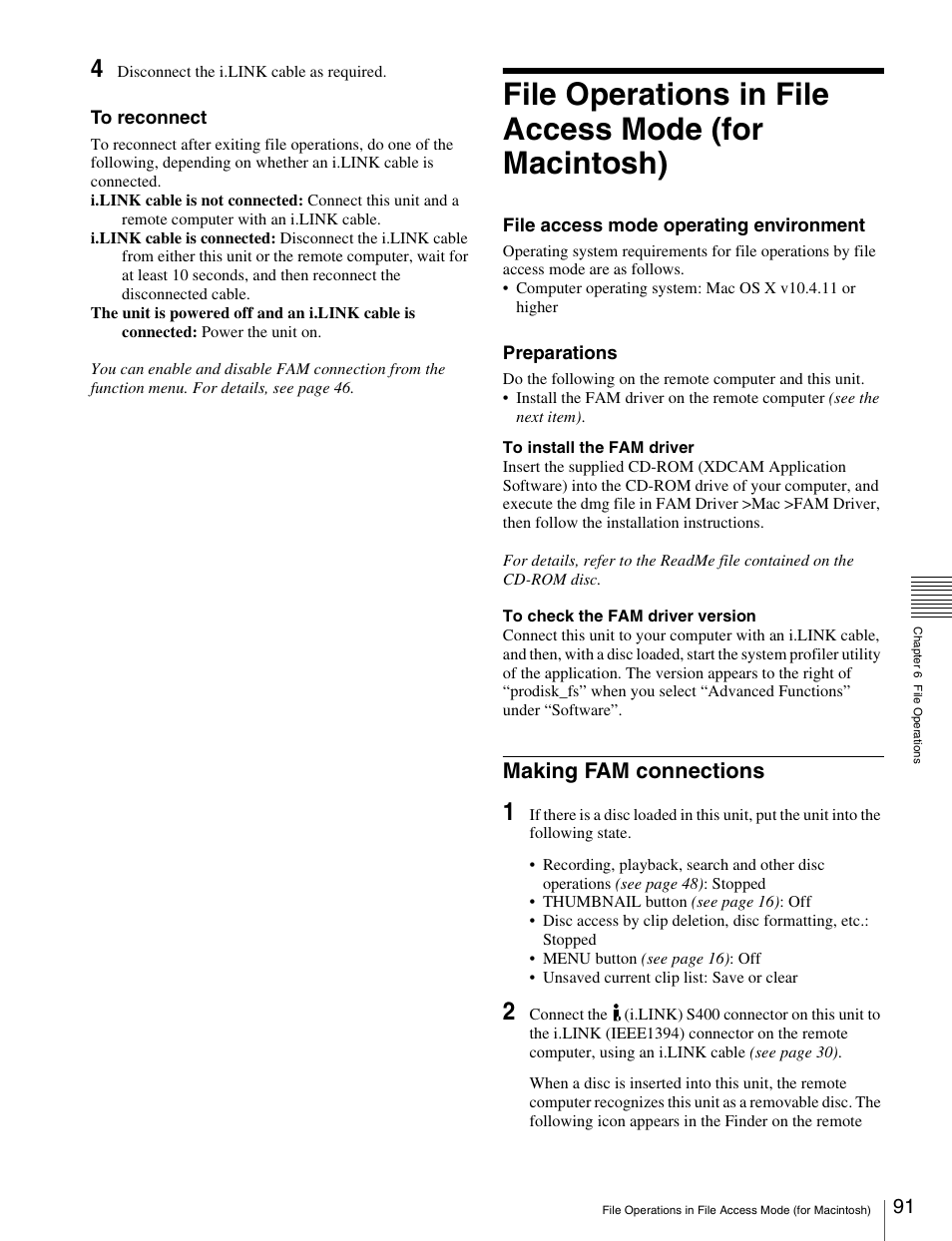 Making fam connections | Sony XDCAM HD PDW-HD1500 User Manual | Page 91 / 158