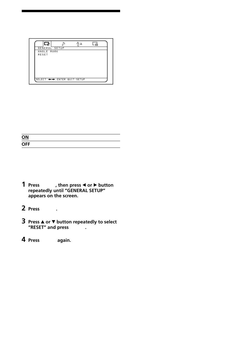 25 setting for the dvd player | Sony ICF-DVD57TV User Manual | Page 25 / 44