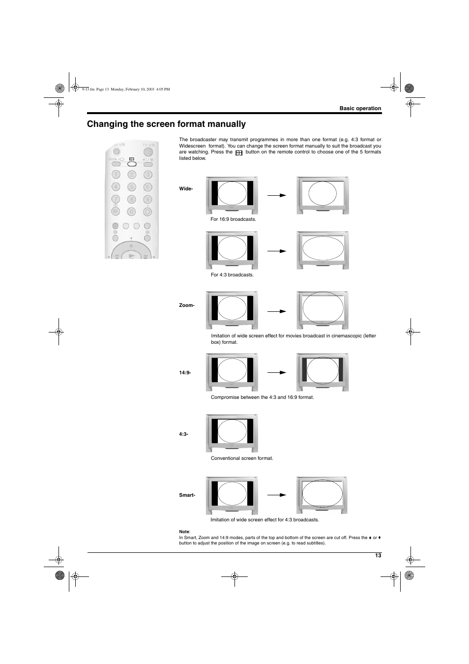 Changing the screen format manually | Sony KD-32DX150U User Manual | Page 15 / 40