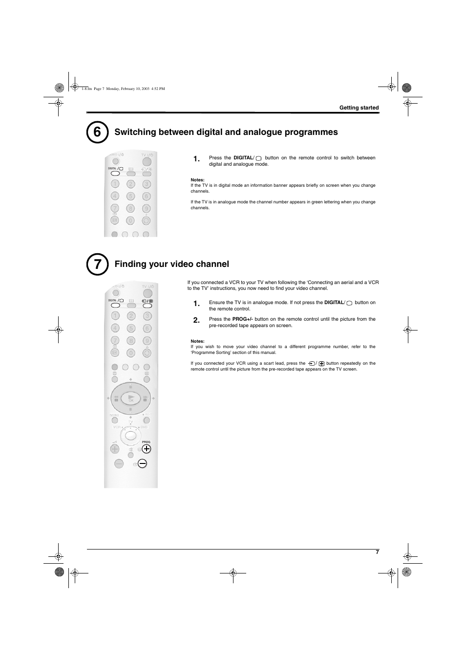 Finding your video channel, Switching between digital and analogue programmes | Sony KD-32DX150U User Manual | Page 9 / 40