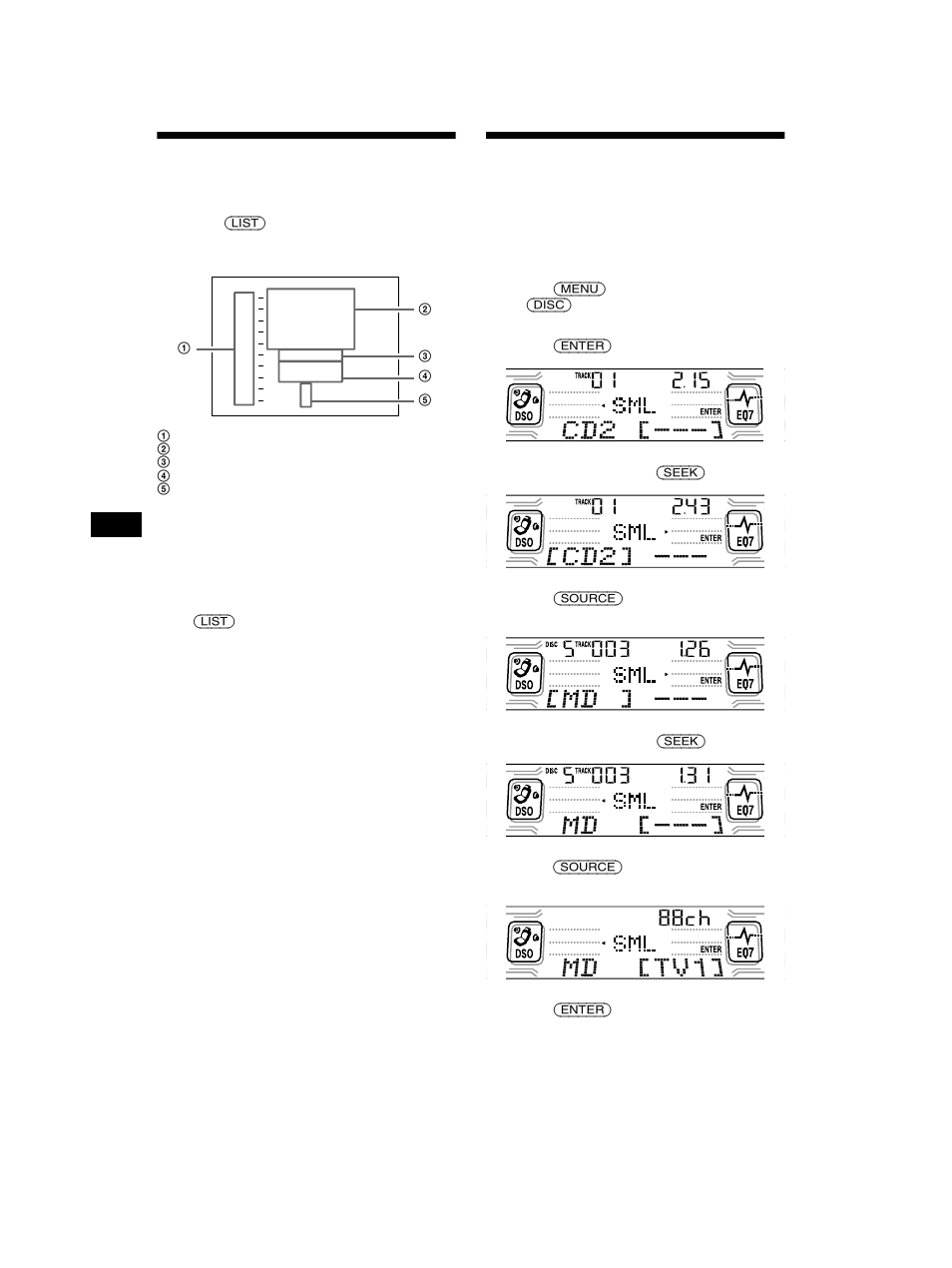 Displaying the information stored on a disc, Displaying the information stored on, A disc | Watching the tv or video while listening, To a cd or md — s | Sony CDX-CA850X User Manual | Page 24 / 92