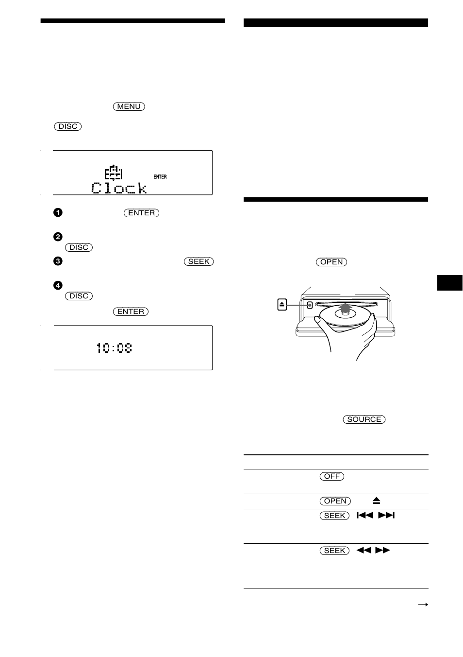 Réglage de l’horloge, Lecteur cd lecteur cd/md (en option), Lecture d’un disque | 9réglage de l’horloge | Sony CDX-CA850X User Manual | Page 37 / 92