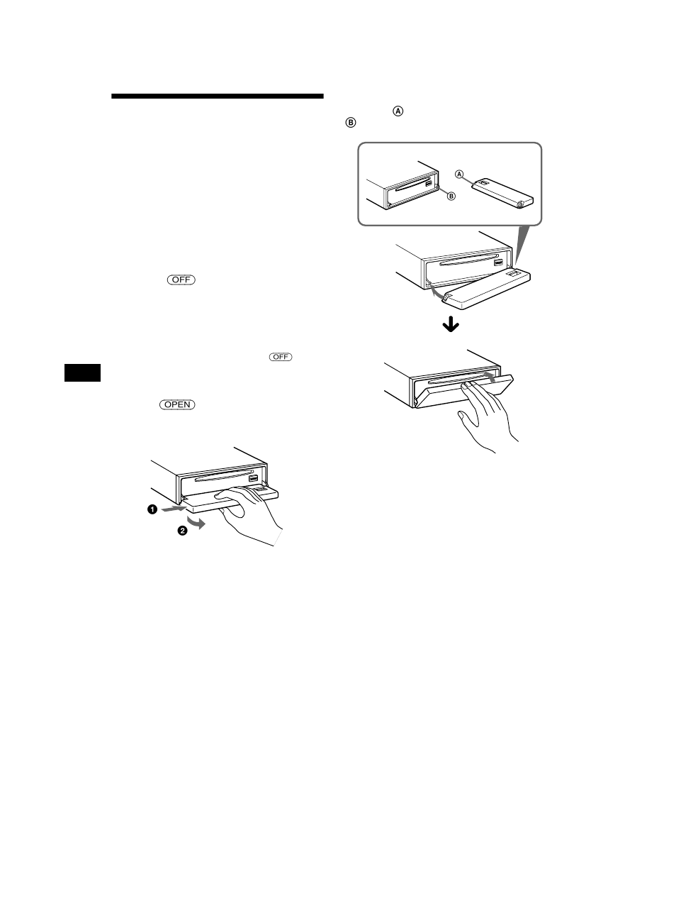 Detaching the front panel | Sony CDX-CA850X User Manual | Page 8 / 92