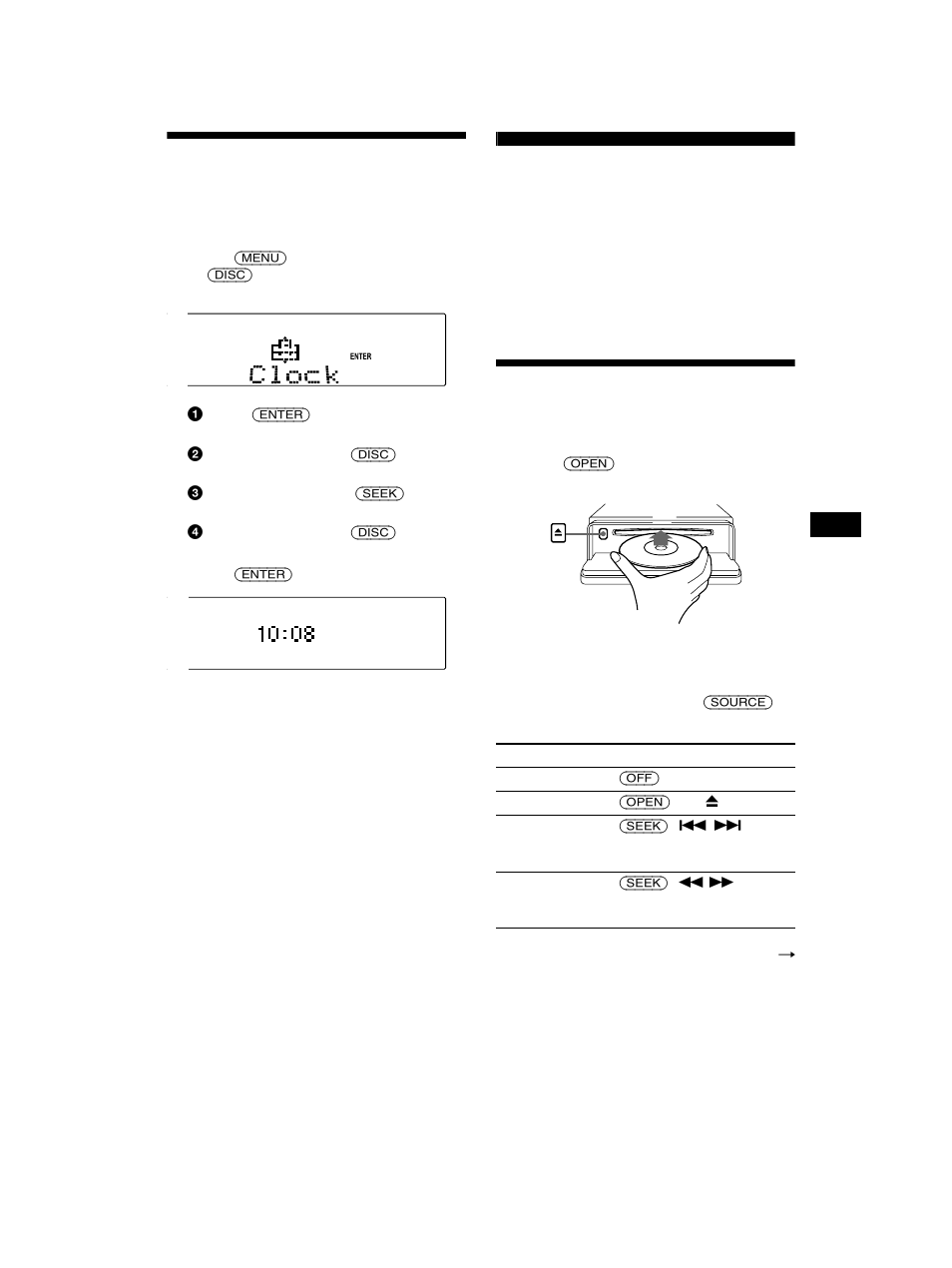 Setting the clock, Cd player cd/md unit (optional), Playing a disc | Tton 9 | Sony CDX-CA850X User Manual | Page 9 / 92
