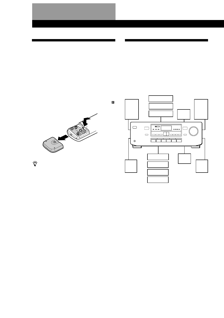 Unpacking, Hookup overview, Getting started | Inserting batteries into the remote, Before you get started | Sony TA-AV561A User Manual | Page 4 / 60