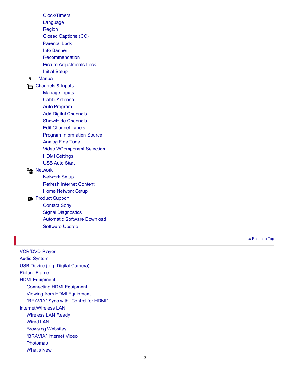 Sony 40EX621 User Manual | Page 13 / 158
