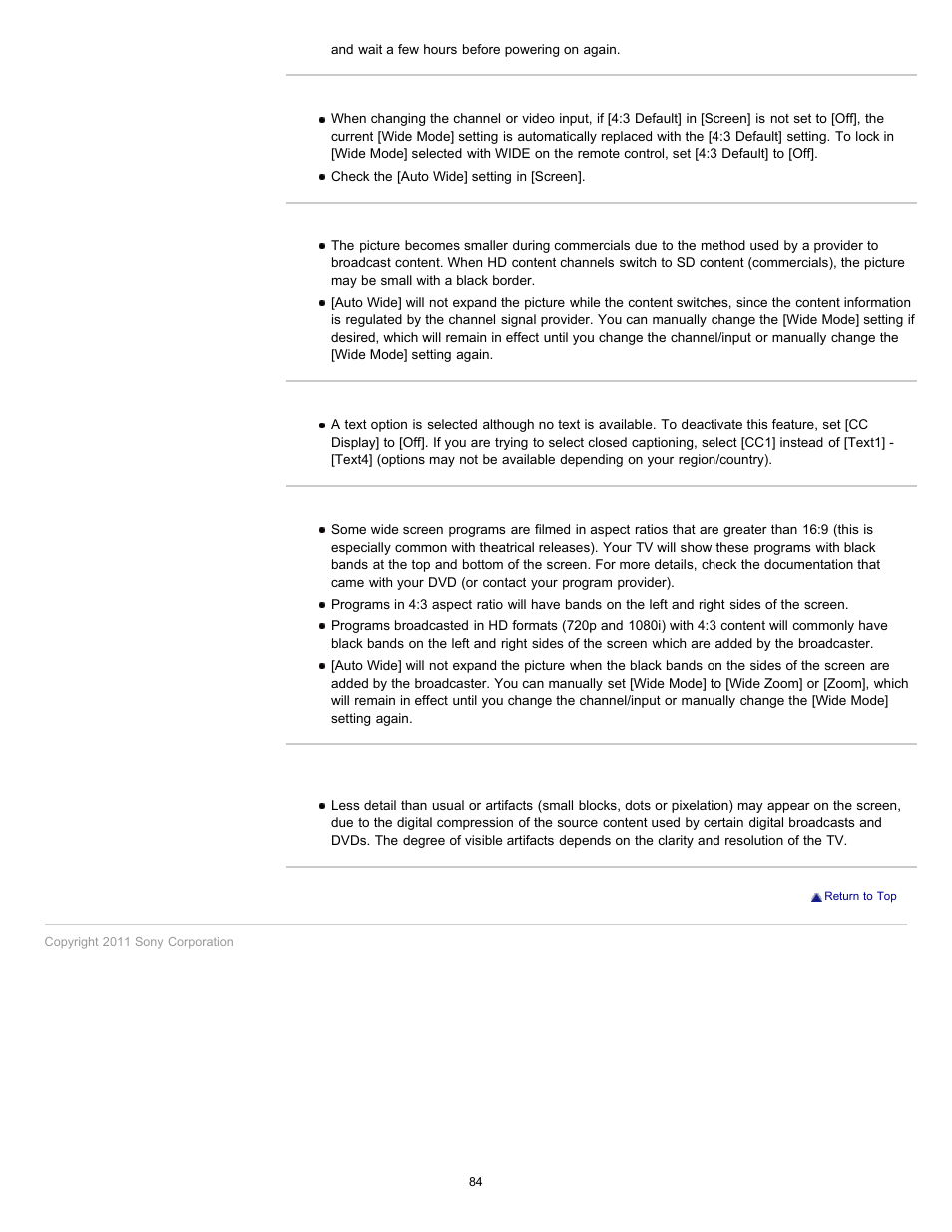 Sony 40EX621 User Manual | Page 84 / 158