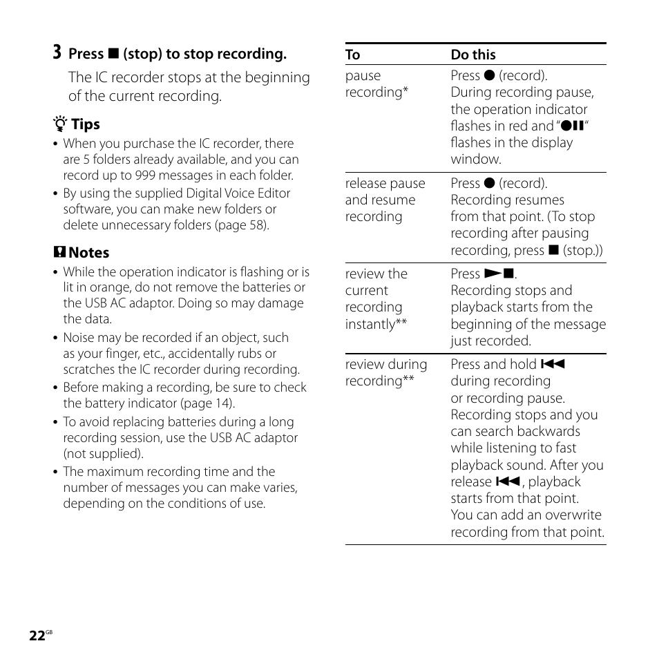 Sony ICD-SX77 User Manual | Page 22 / 92