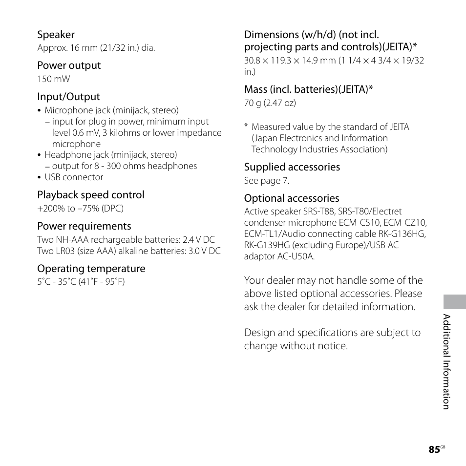 Sony ICD-SX77 User Manual | Page 85 / 92