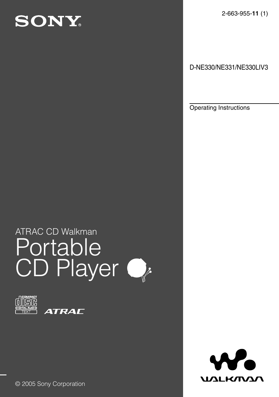Sony D-NE330LIV3 User Manual | 40 pages