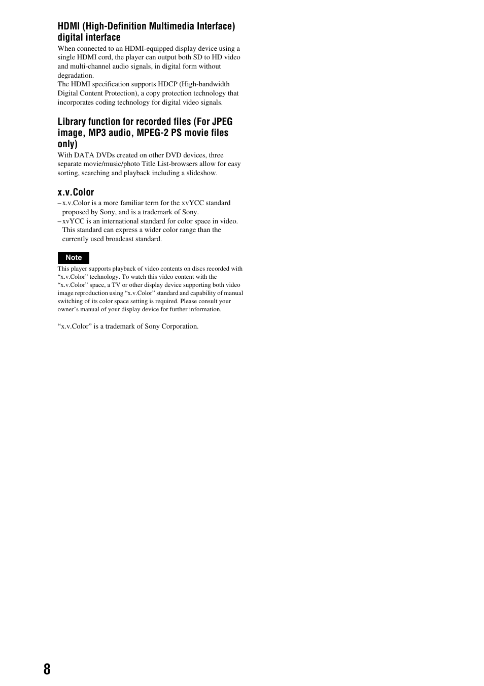 Sony BDP-S300 User Manual | Page 8 / 71