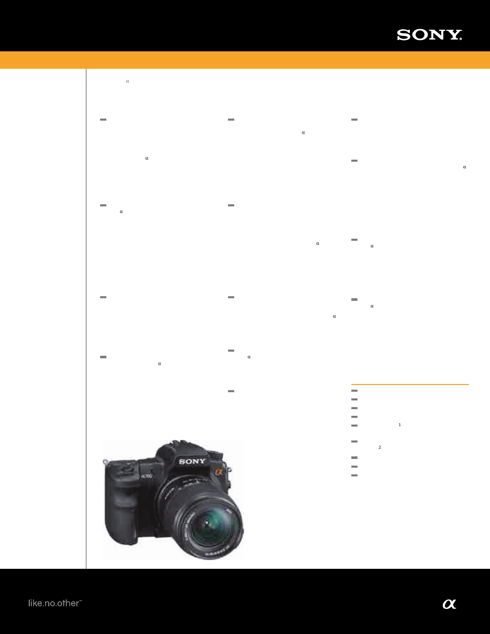 Sony ALPHA DSLR-A700K User Manual | 2 pages