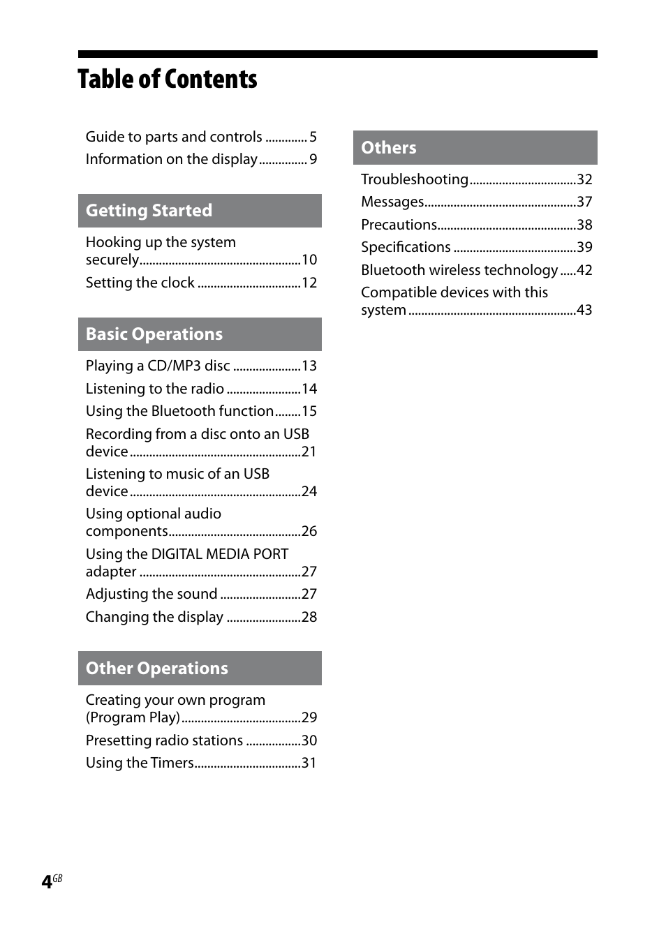 Sony CMT-HX70BTR User Manual | Page 4 / 44