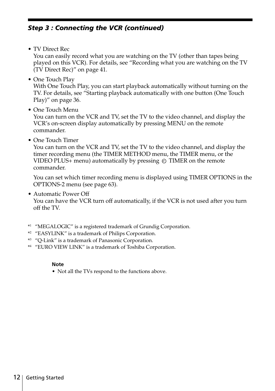 Step 3 : connecting the vcr (continued) | Sony VIDEO Plus SLV-SE30UX User Manual | Page 12 / 76