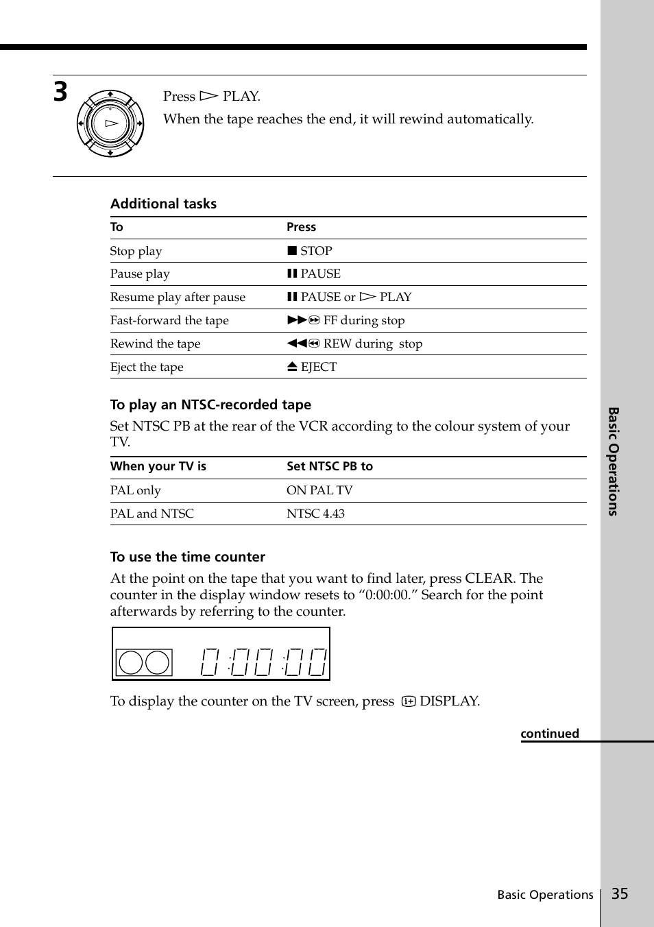 Sony VIDEO Plus SLV-SE30UX User Manual | Page 35 / 76