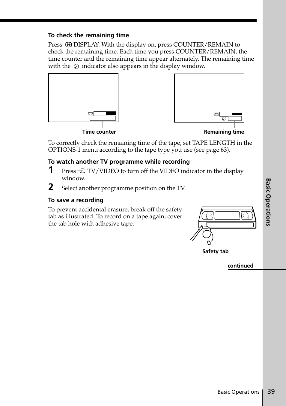 Sony VIDEO Plus SLV-SE30UX User Manual | Page 39 / 76