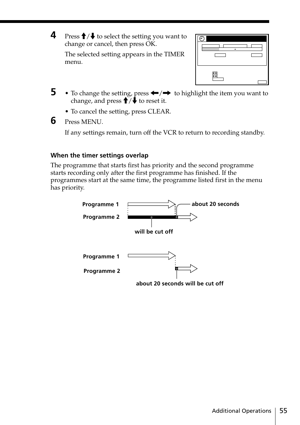 About 20 seconds | Sony VIDEO Plus SLV-SE30UX User Manual | Page 55 / 76