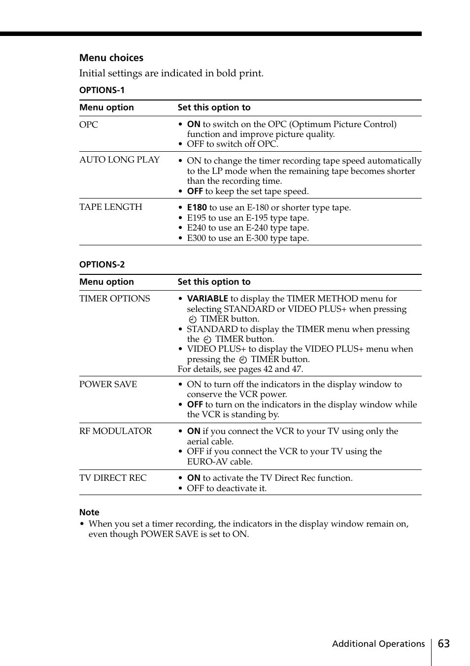 Sony VIDEO Plus SLV-SE30UX User Manual | Page 63 / 76