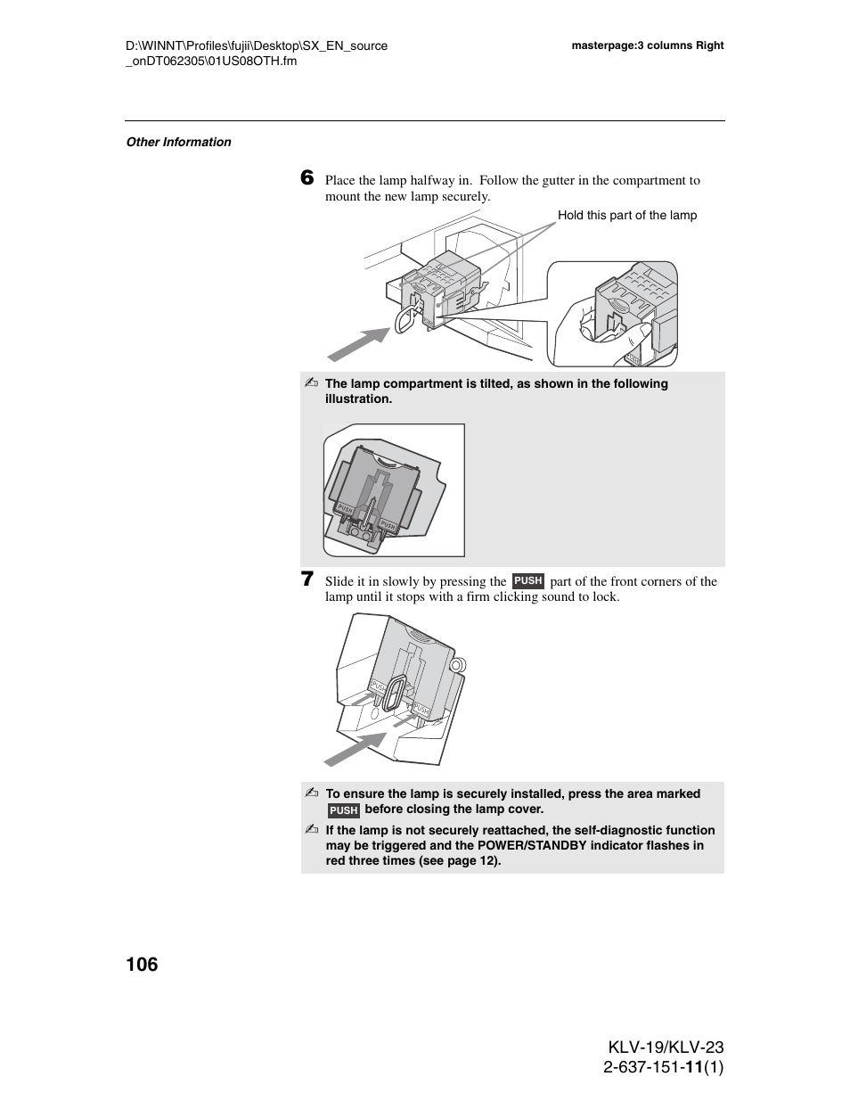 Sony KDS-R60XBR1 User Manual | Page 106 / 120