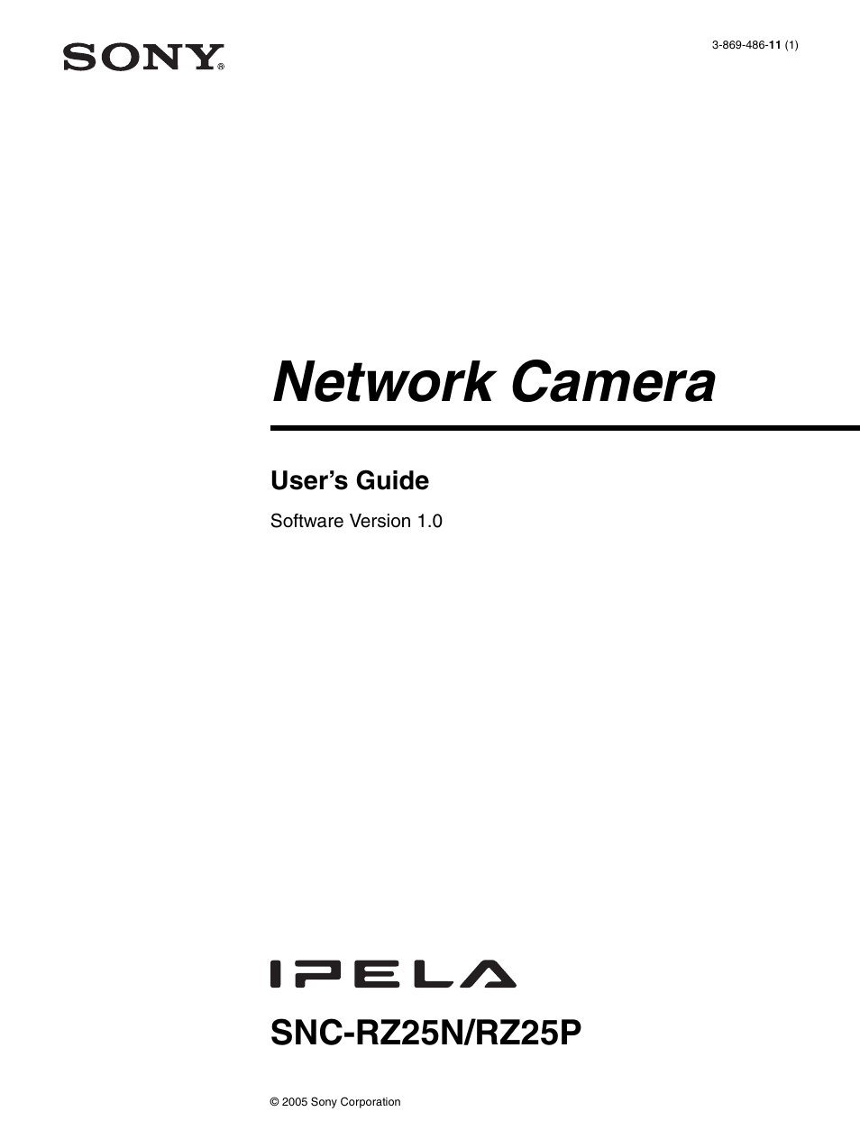 Sony IPELA SNC-RZ25P User Manual | 81 pages