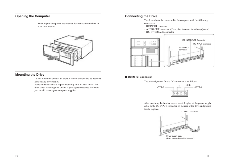 Mounting the drive, Connecting the drive | Sony CRX-1611 User Manual | Page 8 / 15