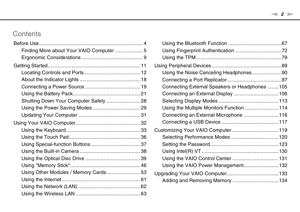 Sony VAIO VPCZ11 User Manual | Page 2 / 205