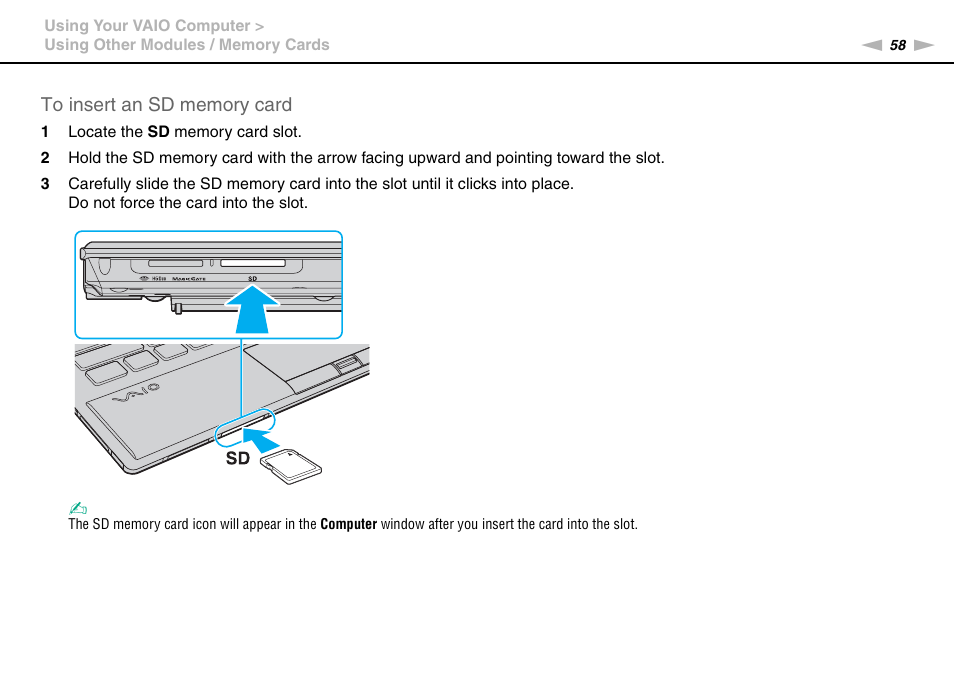 Sony VAIO VPCZ11 User Manual | Page 58 / 205