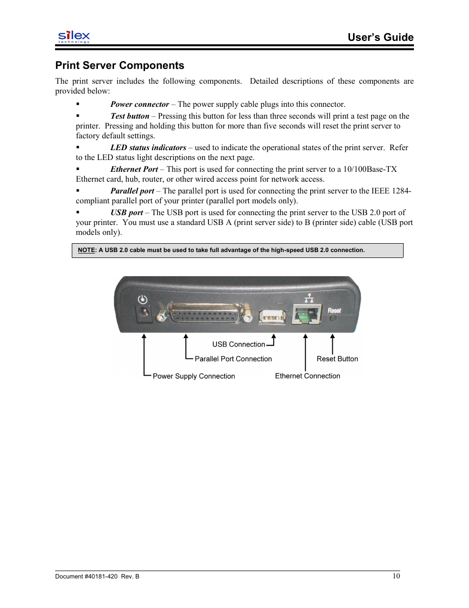 Print server components, User’s guide print server components | Sony SX-215 User Manual | Page 10 / 87