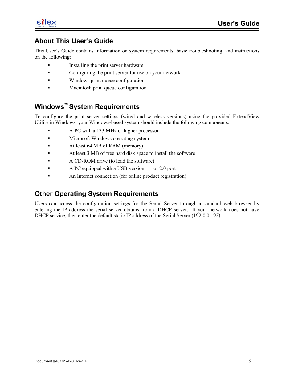 About this user’s guide, Windows™ system requirements, Other operating system requirements | User’s guide about this user’s guide, Windows, System requirements | Sony SX-215 User Manual | Page 8 / 87