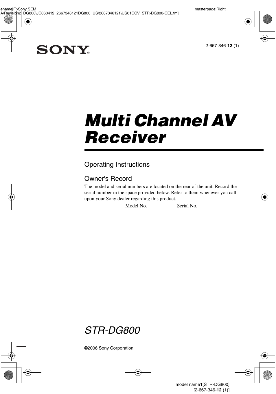 Sony STRDG800 User Manual | 100 pages