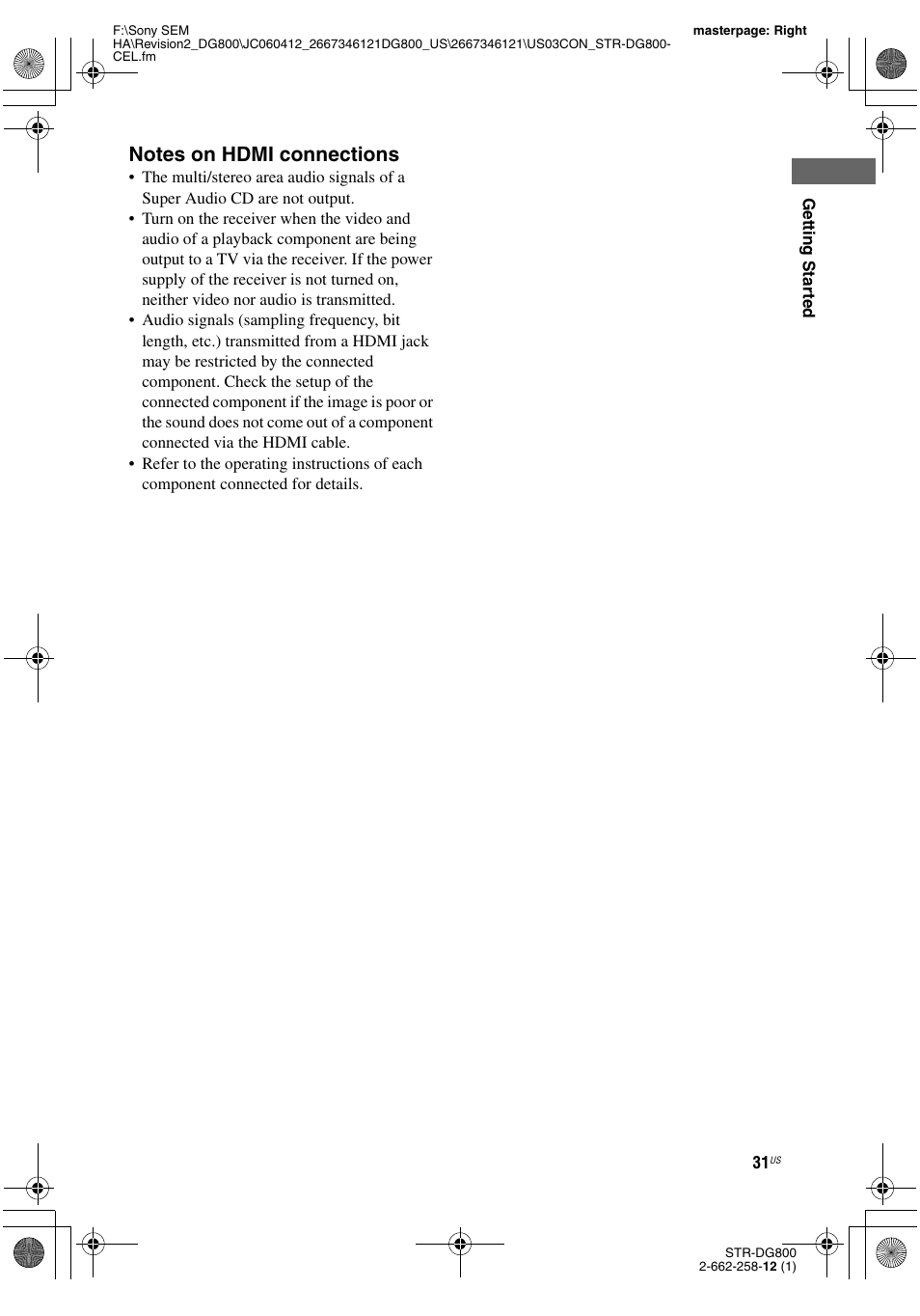 Sony STRDG800 User Manual | Page 31 / 100