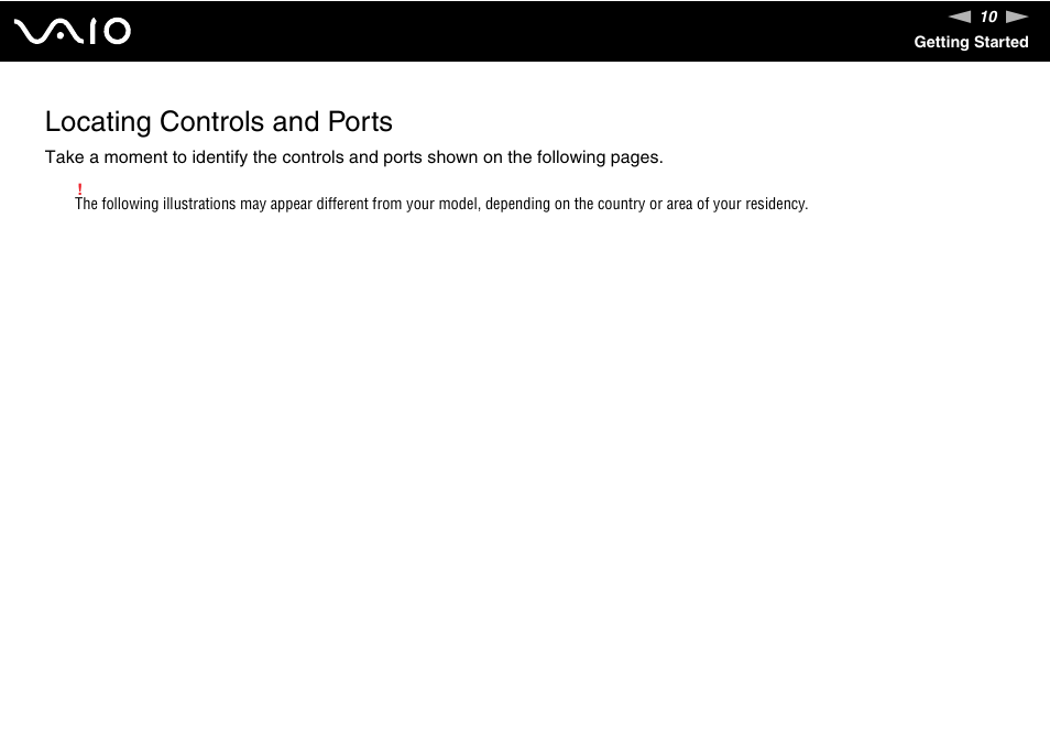 Locating controls and ports | Sony VGC-VA10G User Manual | Page 10 / 169