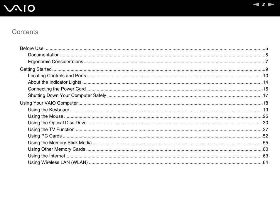 Sony VGC-VA10G User Manual | Page 2 / 169