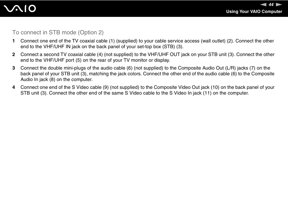 Sony VGC-VA10G User Manual | Page 44 / 169