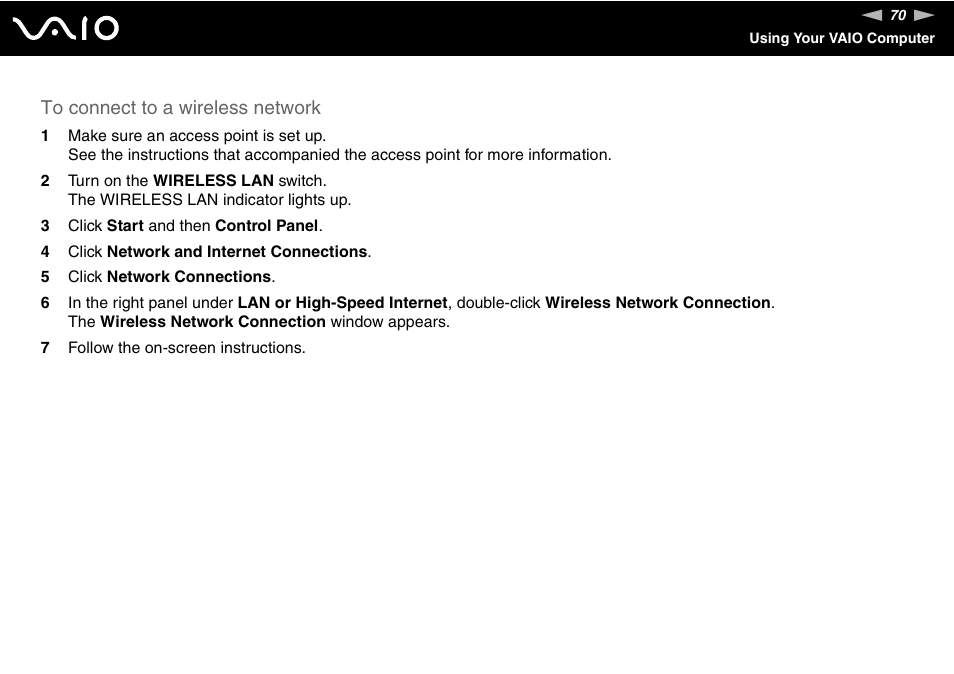 Sony VGC-VA10G User Manual | Page 70 / 169