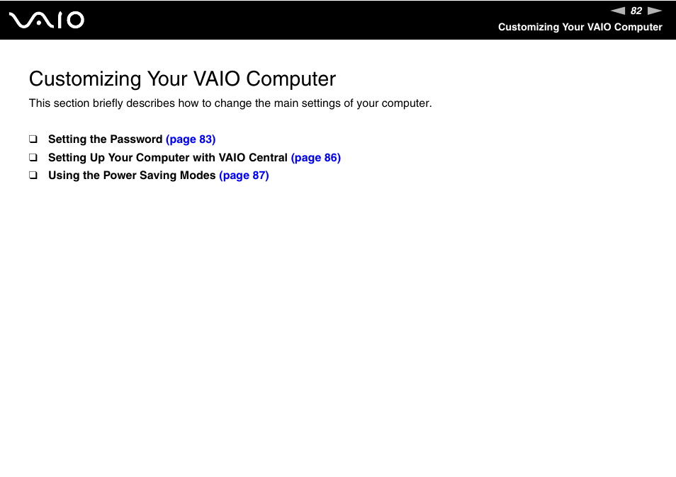 Customizing your vaio computer | Sony VGC-VA10G User Manual | Page 82 / 169