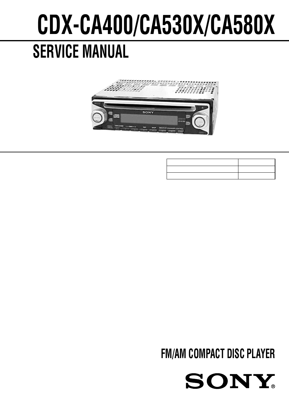 Sony CDX-CA530X User Manual | 40 pages